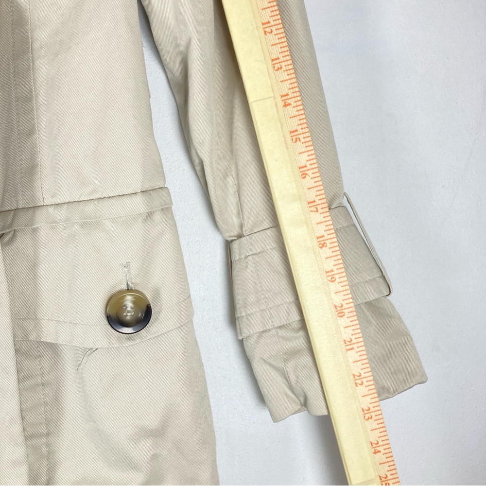 Zara Basic Trench Coat Womens Small Tan Double Breasted Preppy Outdoor Chic - Picture 5 of 13